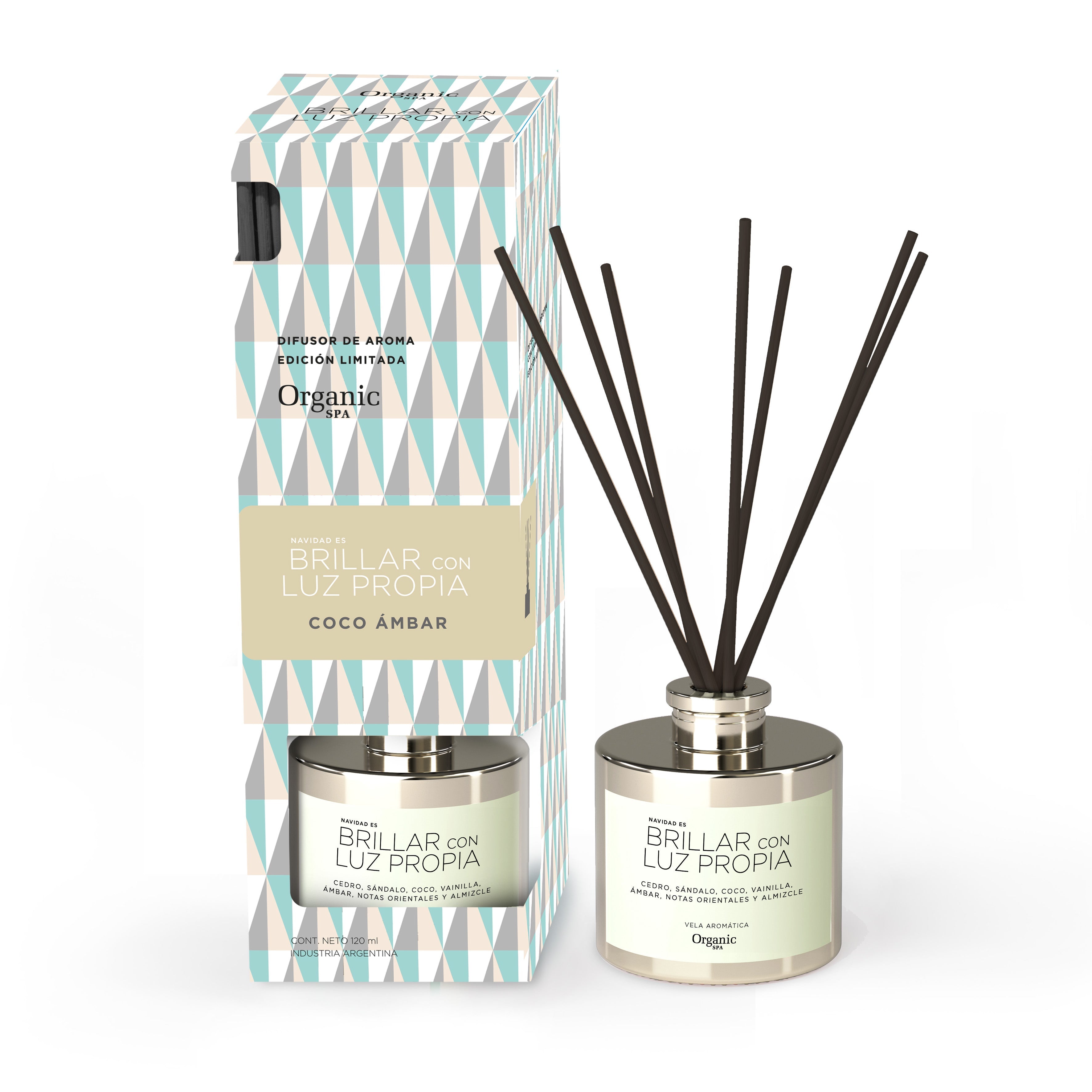 DIFUSOR PLATEADO NAVIDAD COCO